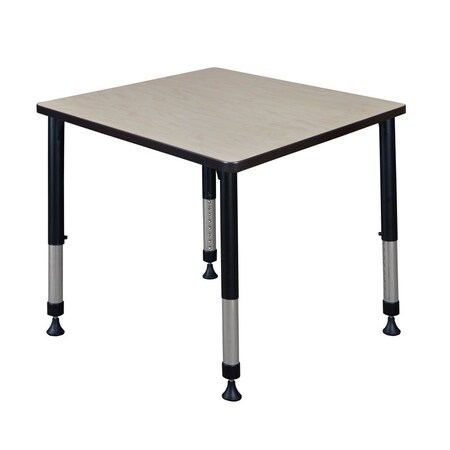 Kee Square Square Classroom Tables, 30 W, 30 L, 23-34 H, Wood, Metal, Maple TB3030PLAPBK